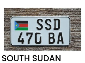 Placa de Matrícula de Sudán del Sur SSD 47G BA de Aluminio, Estilo Moderno para Colgar - Product Image 4