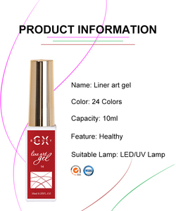 Nuova venuta Nail Art Liner Paint Gel OEM Factory UV/LED Curing 24 Color Line Gel Nail Polish - Product Image 4