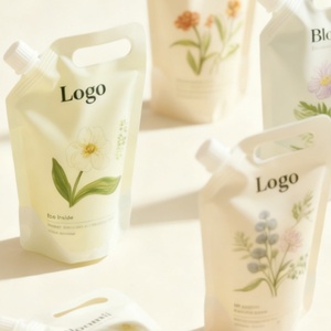 Pochette à bec verseur personnalisée avec logo imprimé 250ML 500ML 1000ML, emballage plastique PET/PE autoportant pour savon liquide et détergent avec fenêtre transparente - Product Image 6