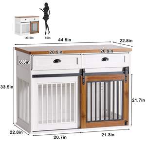 เตียงนอนสุนัขหลายขนาด48-60นิ้วกรงวางซ้อนกันได้สำหรับสุนัขขนาดใหญ่ทำจากไม้ดีไซน์ใหม่ - Product Image 1