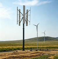 Aerogenerador de Eje Vertical de 2kw, Aerogenerador Doméstico para Sistema de Energía Híbrida Eólica Solar Fuera de la Red