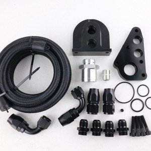 ชุดอะแดปเตอร์กรองน้ำมันเครื่องฟอร์ด 4.6 5.4L มัสแตง GT350 F150 อะไหล่โลหะสีดำสำหรับดัดแปลงและอัพเกรด - Product Image 1
