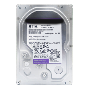 ฮาร์ดดิสก์ WD8002PURP ความจุ 8TB ขนาด 3.5 นิ้ว สำหรับใช้งานภายใน ความเร็ว 7200RPM SATA 6Gb/s แคช 256MB เทคโนโลยี CMR ความน่าเชื่อถือ 24/7 สำหรับระบบกล้องวงจรปิด - Product Image 2