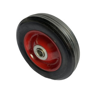 Rueda de Goma Sólida de <span class=keywords><strong>10</strong></span> <span class=keywords><strong>Pulgadas</strong></span> a Prueba de Pinchazos con Rodamiento de Bolas, Color Rojo, Tipo Plano, Dureza Suave - Product Image 1