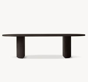 طاولة طعام ساساني الأصلي فاخرة لغرفة الطعام مستوحاة من طراز آرت ديكو الفرنسي مصنوعة يدويًا باستخدام الحرفيين البارون والبلوط الأسود - Product Image 2