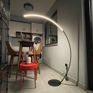 Lampe de sol en forme d'<span class=keywords><strong>arc</strong></span> de style nordique pour salon, avec télécommande - Product Image 4