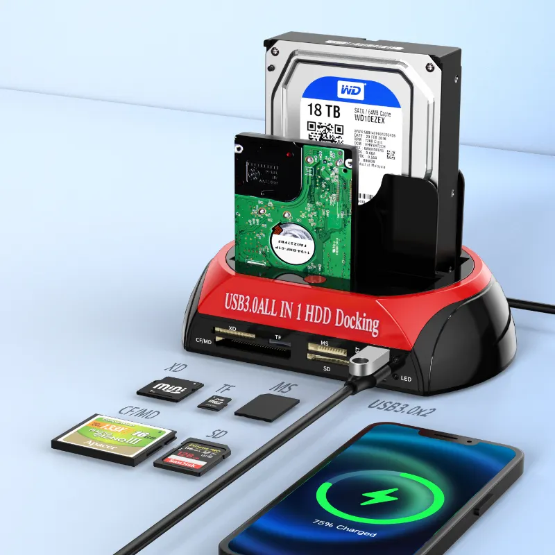 2 IDE/SATA 1 SATA USB2.0 Тип C двойной внешний жесткий диск 2,5 дюймов 3,5 дюймов док-станция для Резервное копирование в одно касание ОТБ концентратор ридер