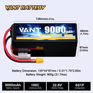 Аккумулятор для дрона Vant 6S 9000 мАч 22,8 В 100C 6S Lipo батарея с XT60 штекер батареи для Дронов 7/10/13 дюймов - Product Image 3