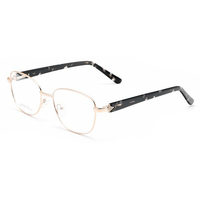 WHEF- CD9602 Nouvelle Arrivée Montures de Lunettes Optiques Rondes en Métal de Haute Qualité pour Tous Types de Visages avec Branches en Acétate