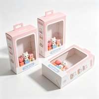 Boîte de présentation personnalisée pour figurines, boîte de présentation pour peluches, boîte cadeau pliable en carton ondulé avec fenêtre