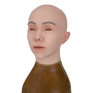Masque de fête Silicone visage féminin tête artificielle masque <span class=keywords><strong>m</strong></span>âle à femelle pour Cosplay Sissy Halloween mascarade <span class=keywords><strong>déguisement</strong></span> avec maquillage - Product Image 4