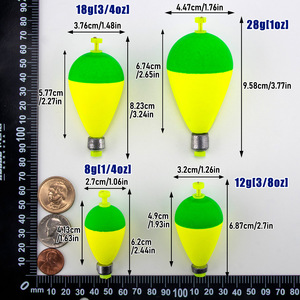 T023x xiaoteng năm màu sắc hình bầu dục cá phao dọc nổi đối trọng ngắn Câu Cá Biển Bass EVA vật liệu bắt mắt - Product Image 4