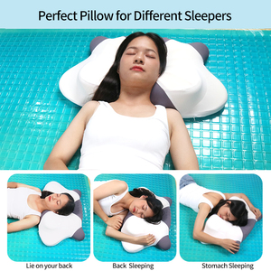 Panda de lujo de espuma viscoelástica almohada Cervical ergonómico moderno hipoalergénico transpirable medio firme soporte para el cuello masaje geométrico - Product Image 3