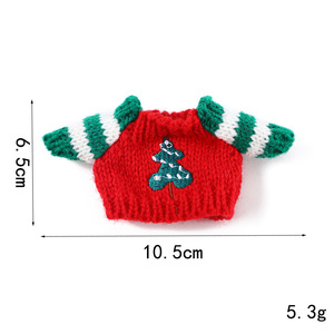 Nouveau produit en stock : Porte-clés de fête en laine avec motif de poupée de Noël en tissu, vêtements de fantaisie de dessin animé, vente en gros - Product Image 5