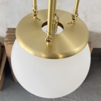 Classique 12 ''14'' Boule De Verre Vintage En Laiton Poli Laqué Mat Suspension pour Îlot De Cuisine Salle À Manger Éclairage Déco