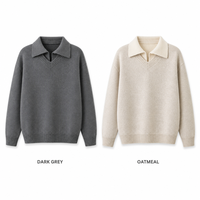 Pull-over en maille élégant et urbain pour homme, col en V, mélange acrylique, polyester et nylon, coupe oversize, idéal pour l'hiver - Vente en gros