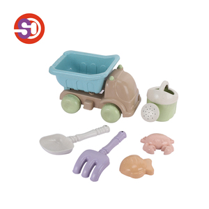 2023 Bioplastic Summer Beach Sand Bucket Track Beach Toy Set Kids Outdoor Wheat Straw