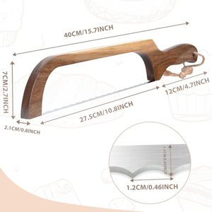 Cuchillo <span class=keywords><strong>de</strong></span> madera marrón oscuro para pan <span class=keywords><strong>de</strong></span> masa madre, cortador <span class=keywords><strong>de</strong></span> pan <span class=keywords><strong>de</strong></span> madera fácil <span class=keywords><strong>de</strong></span> usar, tipo sierra <span class=keywords><strong>de</strong></span> arco, para cortes caseros. - Product Image 3