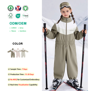 100%Polyester <strong>Toddler</strong> Color-Block Windproof Waterproof <strong>Snowsuit</strong> <strong>for</strong> Winter Skiing Outdoor - Product Image 2