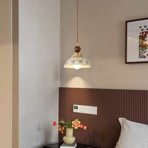 Lámpara Colgante de Cerámica E27, Luz Cálida, Redonda, Estilo Vintage, Iluminación para Dormitorio y Sala de Estar - Product Image 4