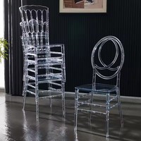 Chaise de banquet transparente en acrylique Chiavari empilable pour événements, la plus vendue, idéale pour hôtels et mariages