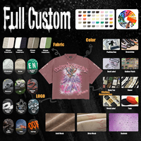Camiseta Personalizada de 300 g/m², 100% Algodón, con Cuello Perforado, Estampado Gráfico, Corte Cuadrado, Estilo Urbano, Oversize