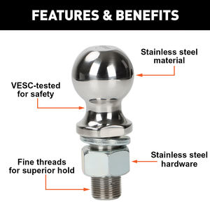 Billes de remorquage standard en acier allié de 2 pouces <span class=keywords><strong>pour</strong></span> la connexion de remorques avec une charge utile maximale de 6000 lb - Product Image 2
