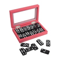 Carreaux de domino de style marbre spéciaux motif logo imprimé sur le dos personnalisé 28 pièces ensemble de jeu de domino en mélamine