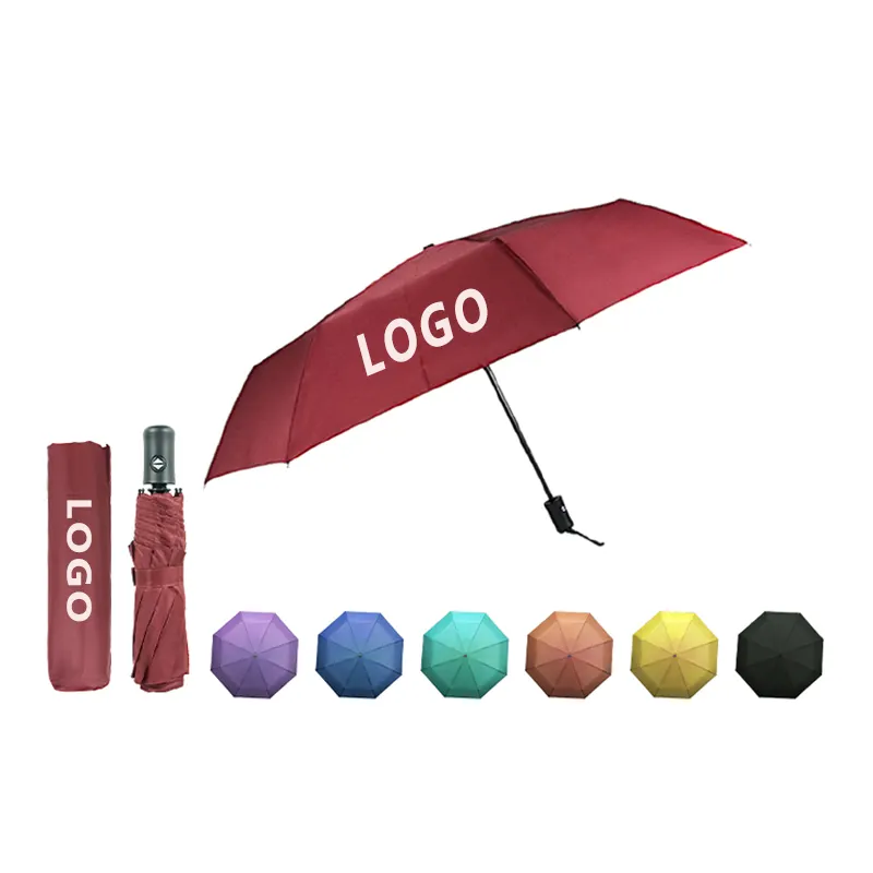 Promosi grosir kustom payung lipat tahan angin payung Mewah Murah tahan angin dengan cetakan Logo