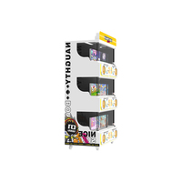 Distributeur automatique de jouets capsules à 3 niveaux et 6 unités, thème jaune, avec éclairage supérieur et roulettes mobiles, pour centre commercial, vente en gros, approvisionnement direct usine