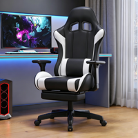 Chaise de jeu confortable pour adultes, style course, pivotante à 360°, chaise d'ordinateur avec siège en éponge haute densité, idéale pour le gaming, le travail et la sieste