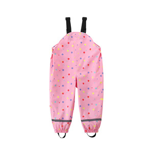 Pantalon de pluie intégral pour enfants, style bavoir, imperméable, pour activités de plein air et randonnée, avec motif de dessin animé, OEM - Product Image 4