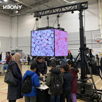 Écran LED d'extérieur P2.97 pour location, 500x500mm, 7680Hz, écran LED d'angle à 90 degrés, mur vidéo pour concert, exposition, événement, usine
