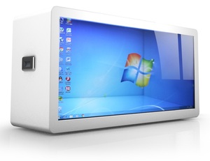 65 inç özel <span class=keywords><strong>LCD</strong></span> şeffaf ekran kabine 3D HD ekran dijital interaktif stereoskopik projeksiyon vitrin - Product Image 4