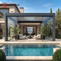 Fabricant de pergolas extérieures en aluminium, gazebo à toit pliant avec auvent rétractable motorisé pour la fourniture de projets