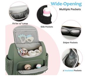 Diaper <b>Bag</b> Backpack, Waterproof Diaper <b>Bags</b> With Changing Station for Baby, Fashion Nappy Travel Backpack for Mom - Product Image 4