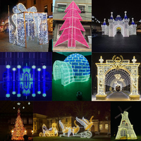 Grande décoration de Noël extérieure étanche personnalisée décoration de parc LED 3D motif ours polaire lumière pour les centres commerciaux