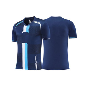 New Design Polyester Camisetas De Futbol Top Quality Blue Football Jersey Breathable Custom Soccer Uniform - Product Image 4