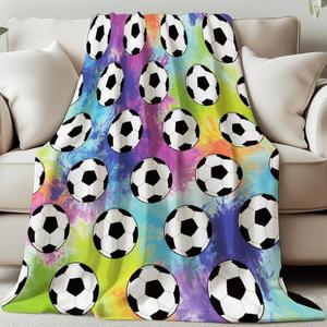 Manta de Franela con Diseño de Jugador de Fútbol Americano y Fuegos Artificiales, Reversible, Suave al Tacto, para Cama, Sofá o Sillón, con Impresión Personalizada - Product Image 1
