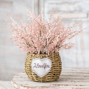 Panier de fausses fleurs fait à la main Arrangement floral élégant pour la décoration de table de mariage de salon à la maison Présentoir de fleurs sèches d'intérieur - Product Image 2