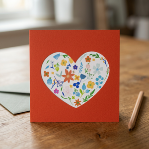 Best Seller Green <b>Heart</b> Flower 3D Pop-Up <b>Card</b> Handmade Paper Cutting Custom Offset Printing Vietnam Top Trending Gift Viet-craft - Product Image 6