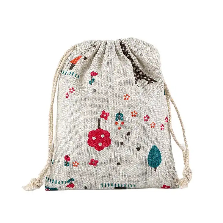 Reusable Festival Packaging Christmas Drawstring Gift Bags For Candy