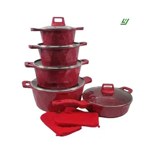 Customized Die Cast Cooking Sets New dessini12pc aluminum pot set with non-stick pot medical stone gift cookware set