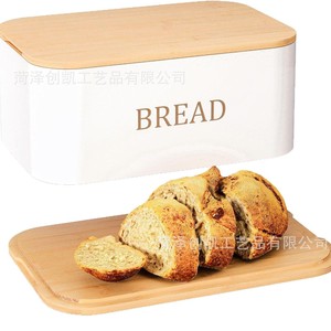 Bamboo Bread <b>Storage</b> <b>Box</b> Black <b>With</b> <b>Lid</b> For Kitchen Countertop Use - Product Image 2