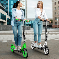 Trottinette Urbaine Unisexe à Deux Roues pour Adultes/Enfants, Pliable, Cadre en Acier, Hauteur Réglable, avec Double Frein