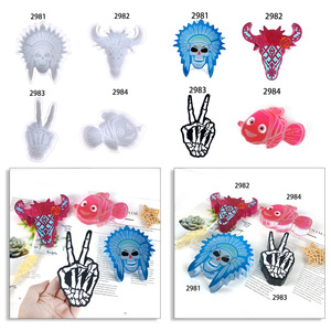 แม่พิมพ์หล่อเรซินทำด้วยมืออุปกรณ์ตกแต่งสไตล์ไอน้ำทำจากซิลิโคนหัววัวเครื่องกระจายกลิ่นหอมเครื่องมือตกแต่งเค้ก - Product Image 5