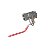 Robinet à bille en laiton 1/2 pouce PN25, manuel, double filetage femelle, pour eau, compatible OEM, finition polie