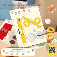 Juguetes Educativos Hechos a Mano con Temática de Snacks, Kit de Manualidades 3D de Recorte de Papel, Juego de Simulación para Niños y Niñas