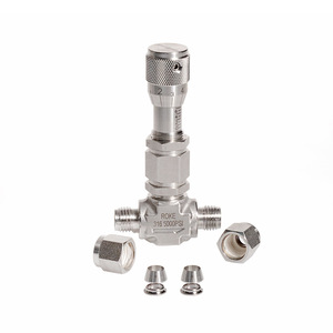 Robinet à aiguille de précision ROKE en acier inoxydable 316, 5000 PSI, type à raccordement direct pour régulation de débit - Product Image 1
