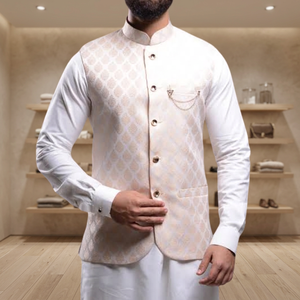 Gilet pour homme de style pakistanais à col montant, pour occasions formelles et mariages - Product Image 4